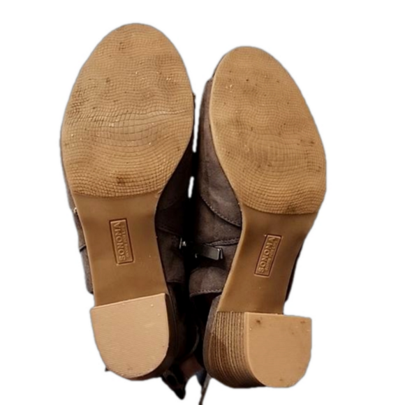 Sonoma vitalize by ortholite brown peep toe sandals size 7 zip up side aussie - Picture 5 of 10